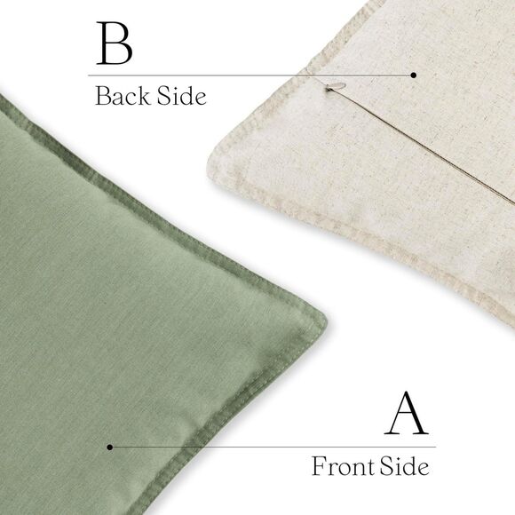 🪴 Foindtower Desert Green Linen Pillow Covers 18x18 Set of 2 - Picture 2 of 8